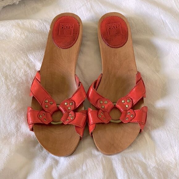 Frye Ellie Ring Leather Slide Mules - Picture 1 of 8